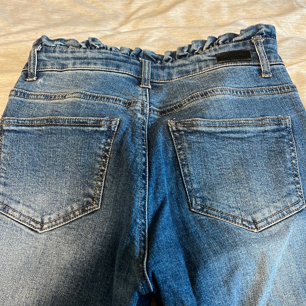 Tie waist skinny jeans